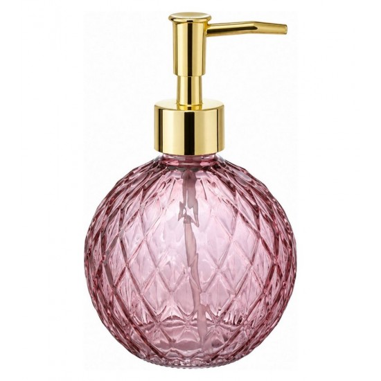 Porta sabonete Liquido Roya Rosa 450ml em Vidro